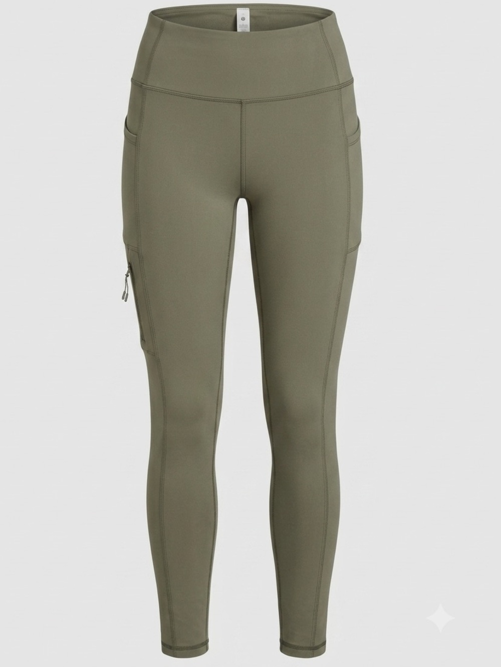 Outdoor Supply Co. High-Waisted Cargo Leggings in Olive Green (XL)